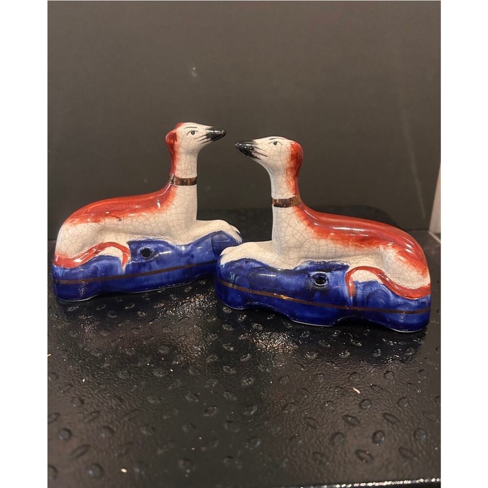 Pair of Staffordshire Dogs - whippets